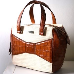 Kate Spade Park Avenue Croc Canvas Beau Bag LARGE